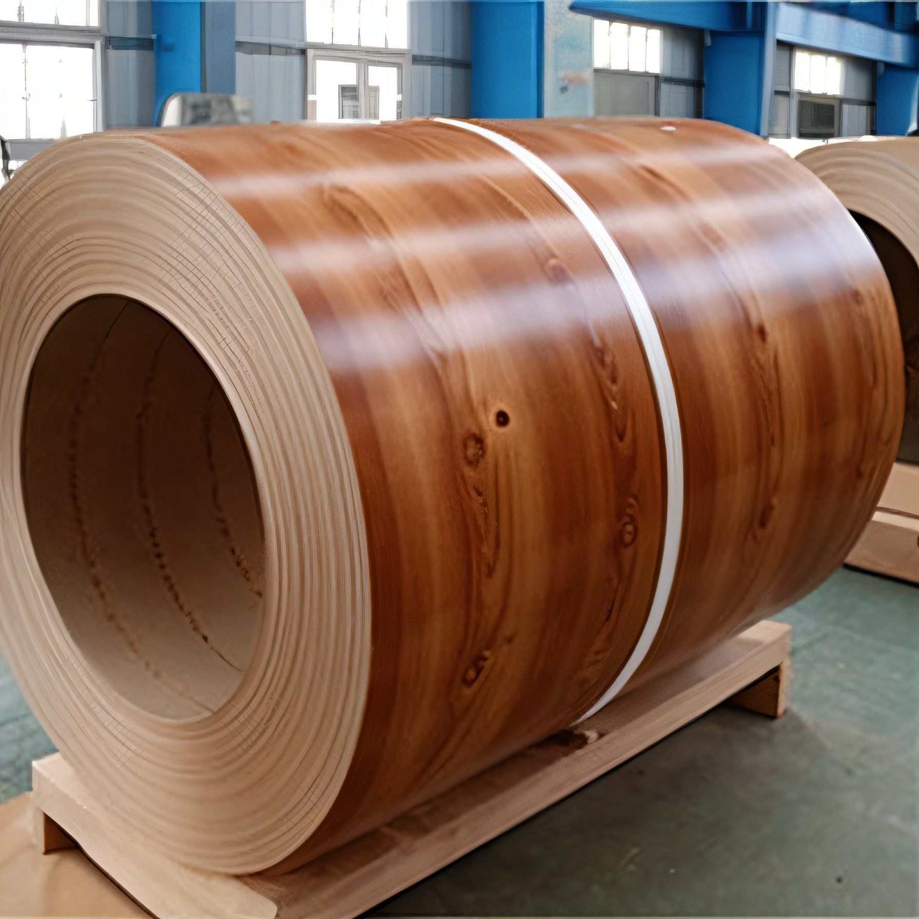 Wood grain color steel coil